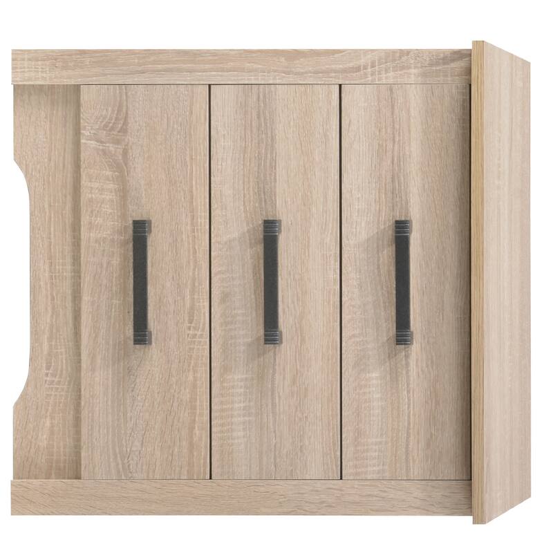 3-Drawer Wooden Nightstand - 23" - Light Brown