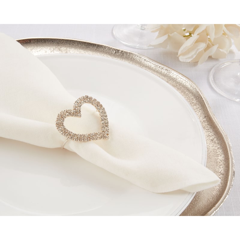 Beaded Napkin Rings With Heart Design (Set of 4)