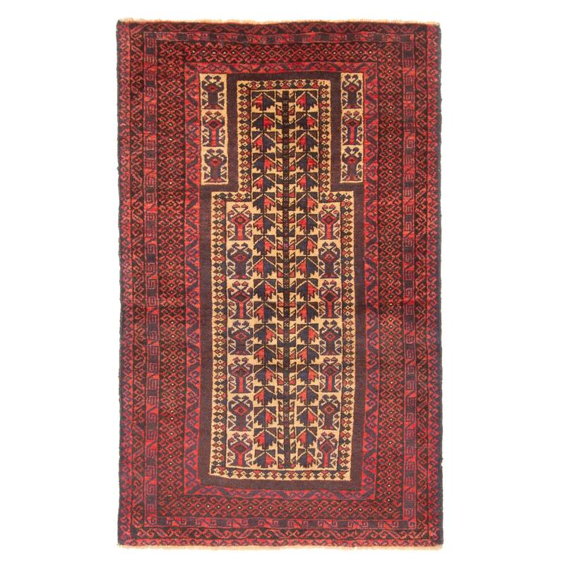 ECARPETGALLERY Hand-knotted Teimani Beige Wool Rug - 2'9 x 4'7