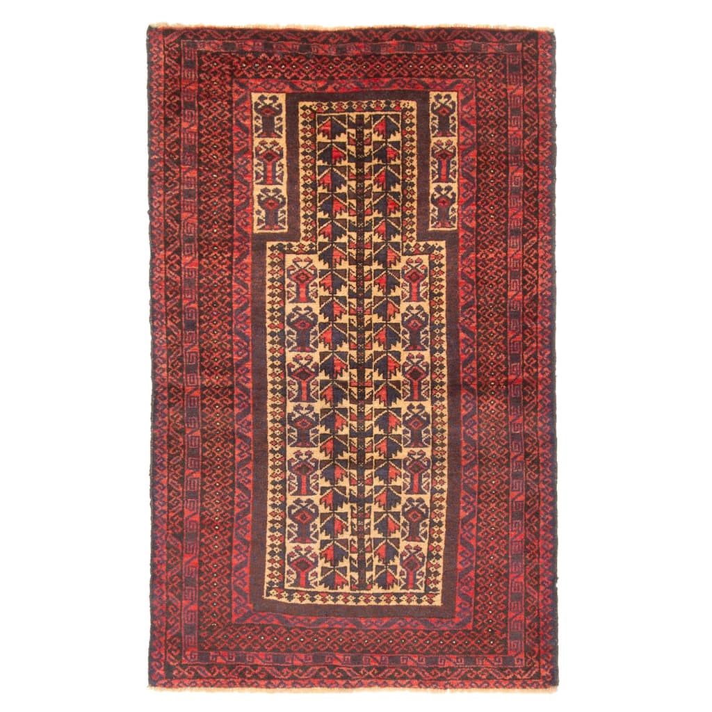 ECARPETGALLERY Hand-knotted Teimani Beige Wool Rug - 2'9 x 4'7