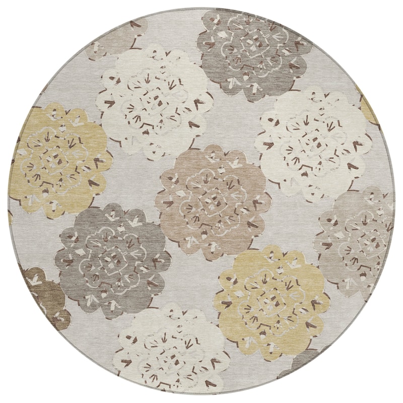 Machine Washable Indoor/ Outdoor Global Motif Chantille Rug