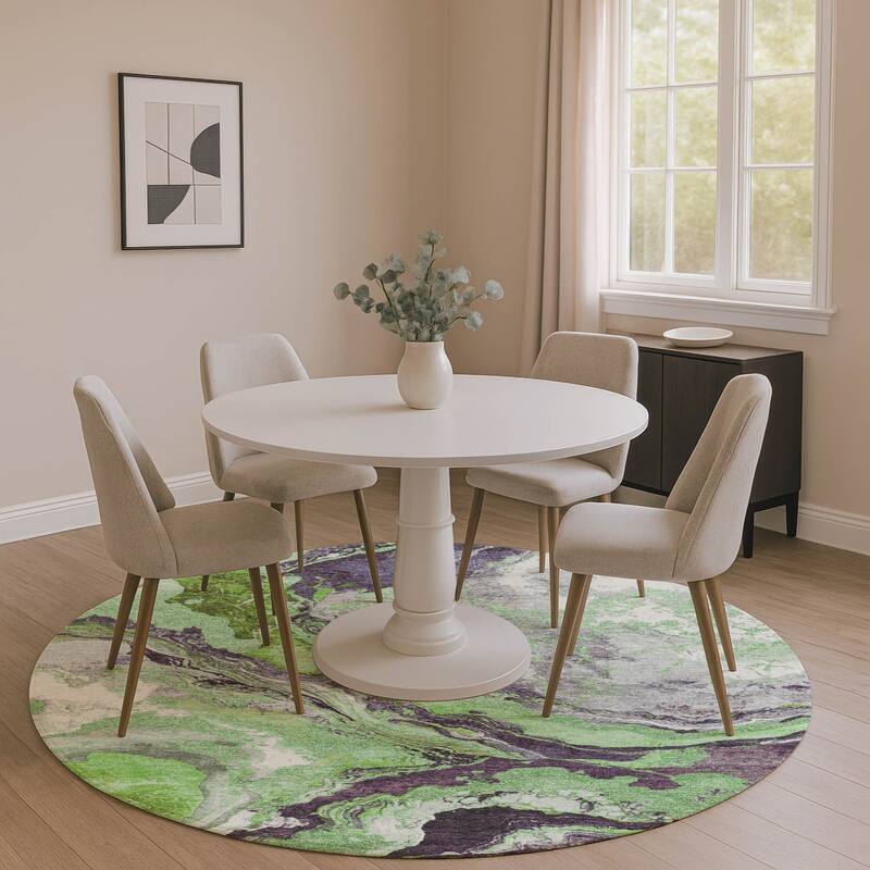 Premium Washable Super Soft Mayfield Rug - Green - 8' x 8'