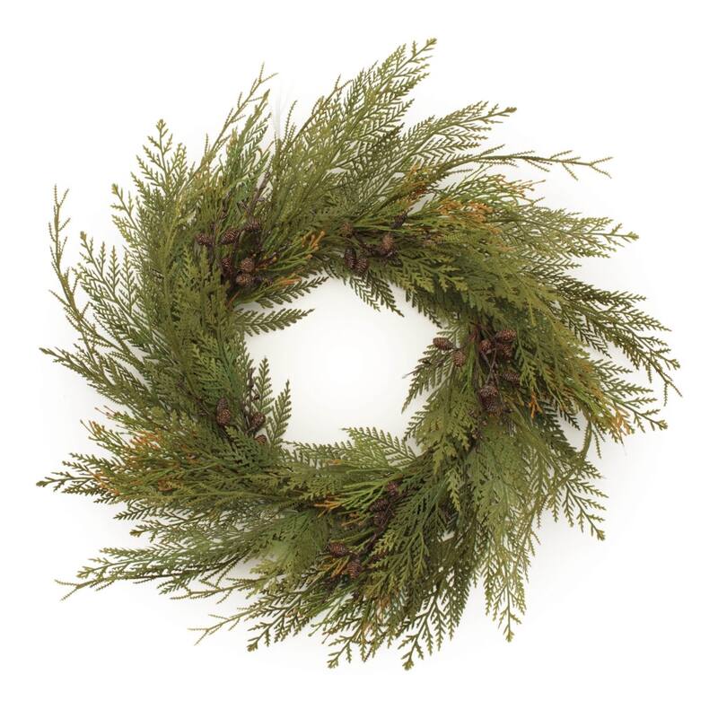 HomeRoots 30" Green And Brown Christmas Pine Artificial Wreath
