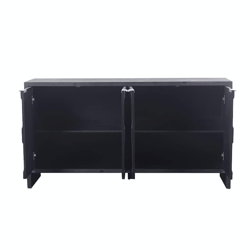 Farmhouse Style 4-Door Wooden Sideboard Buffet Cabinet