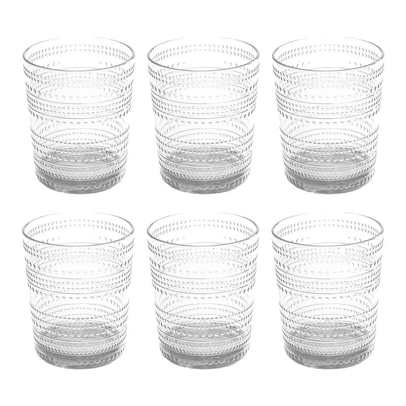 Beaded DOF, Clear, 15.6 oz, Set of 6 - Clear