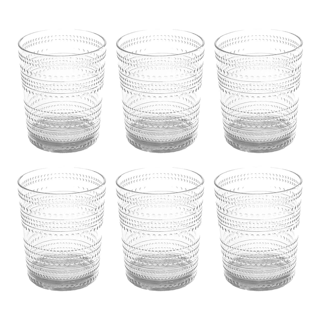 Beaded DOF, Clear, 15.6 oz, Set of 6