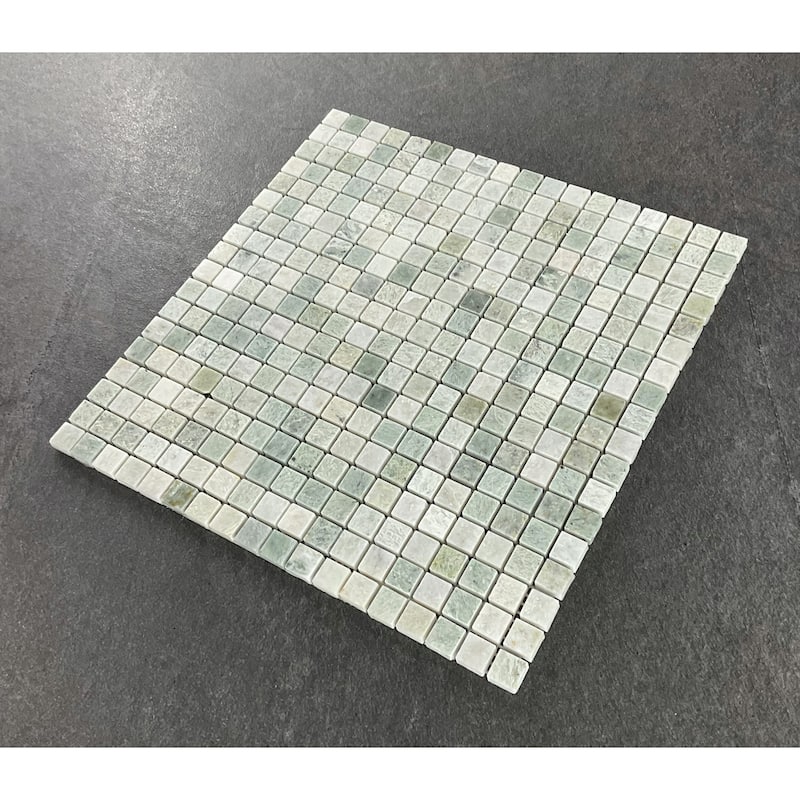 Ming Green 5/8" x 5/8" Marble Mosaic Wall & Floor Tile - 1 Case (10 Sheets)