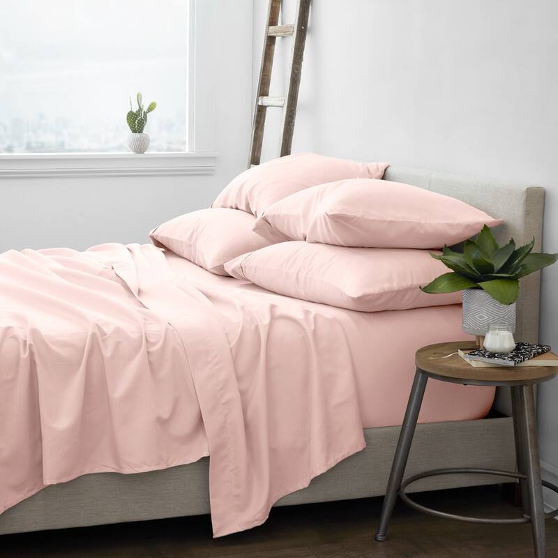 Soft Essentials Ultra-soft Deep Pocket 6-piece Microfiber Sheet Set - Twin - Blush