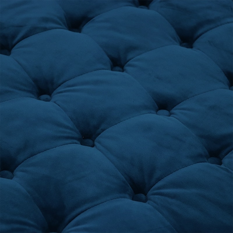 Maypex 32-inch Tufted Velvet Round Cocktail Ottoman with Wheels