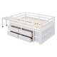 preview thumbnail 7 of 16, White Full Size Solid Wood Loft Bed with Retractable Desk and Drawers