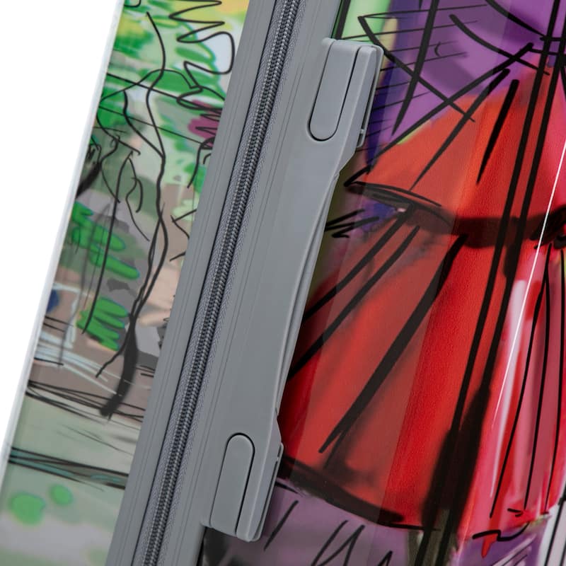 3 Pcs Lightweight ABS Hardside Suitcases, 20"/24"/28" Carry on Suitcase with Printed Pattern and Tsa Lock and Spinner Wheels