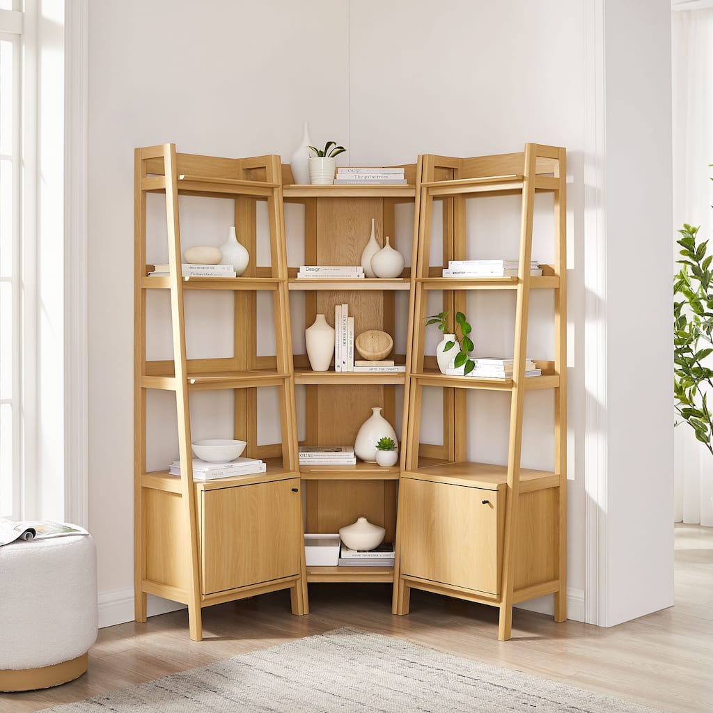 Bixby 3-piece Corner Bookshelf Set with Narrow Bookshelves