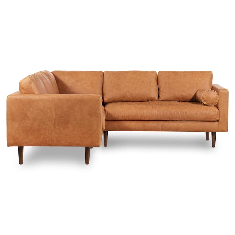 Poly & Bark Napa 98" Corner Sectional Sofa - Full Grain Genuine Italian Leather