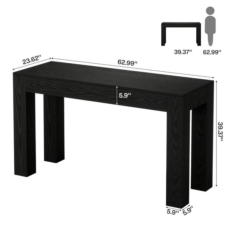 63" Long Bar Table, Wooden Counter Height Bar Table