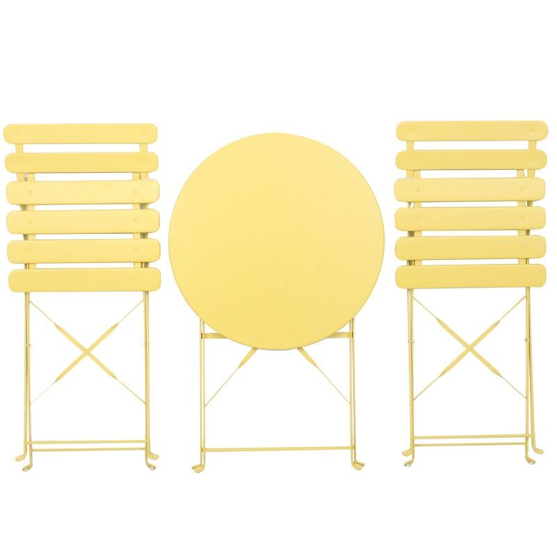 3 Pieces Patio Metal Bistro Set for Balcony