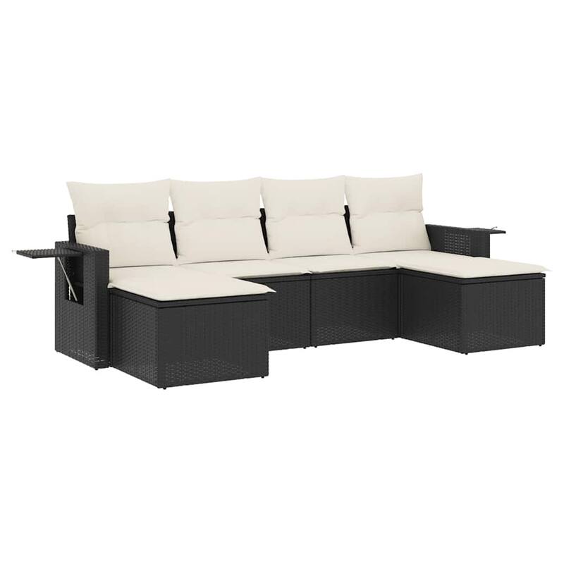 vidaXL Garden Sofa Set Black - 21.7 x 21.7 x 14.6