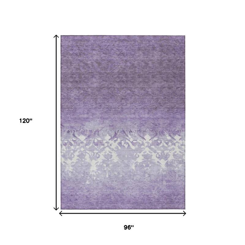 HomeRoots Damask Transitional Rectangle Outdoor Rug
