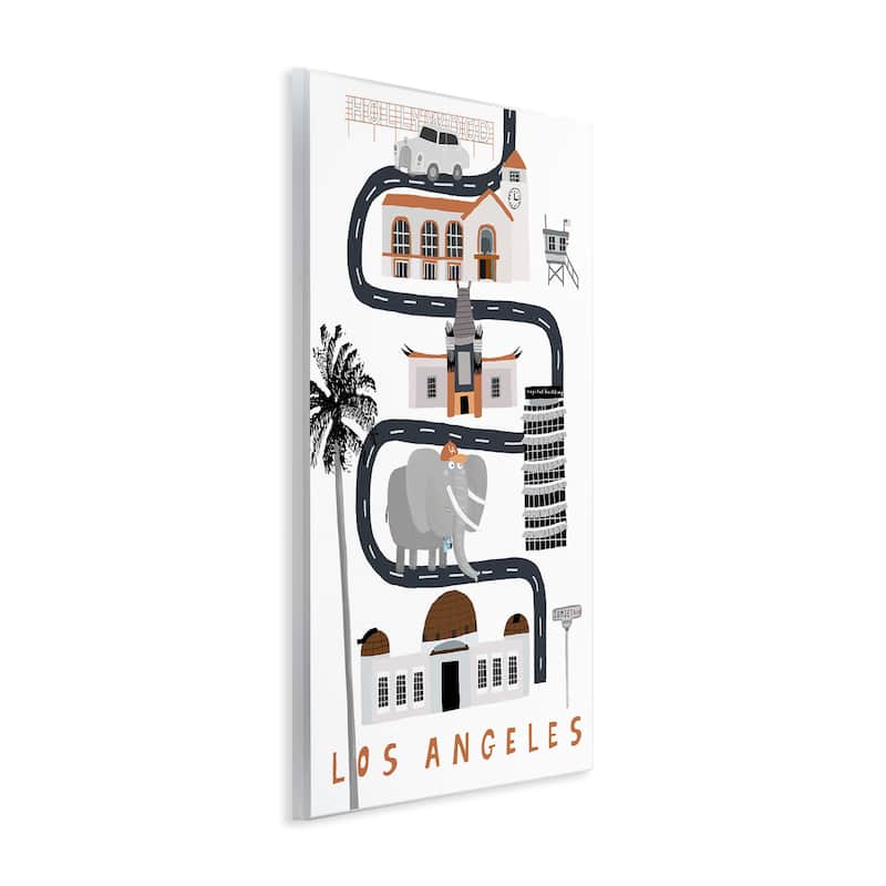 Stupell Los Angeles Whimsical Travel City Wall Plaque Art Design By Carla Daly