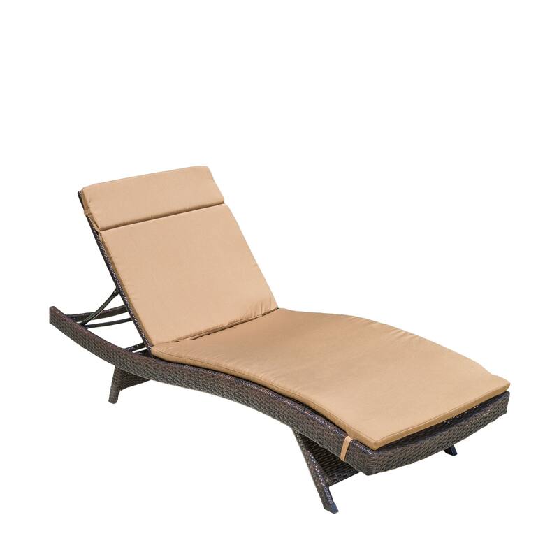 Salem Outdoor Wicker Adjustable Chaise Lounge with Cushion by Christopher Knight Home