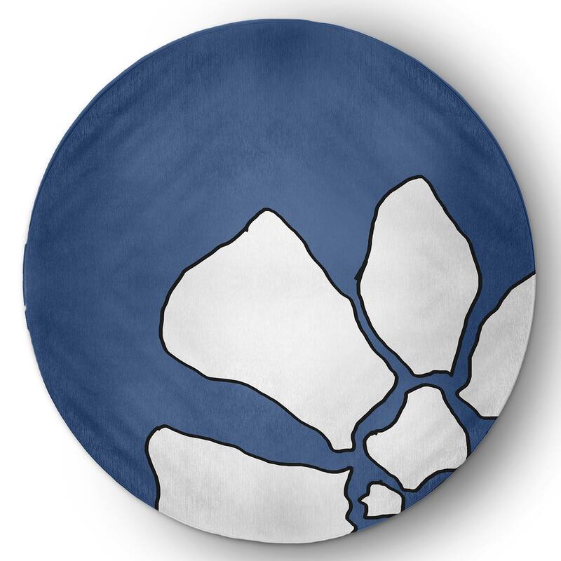 Petal Lines Spring Chenille Indoor/Outdoor Rug - Blue - 5' Round