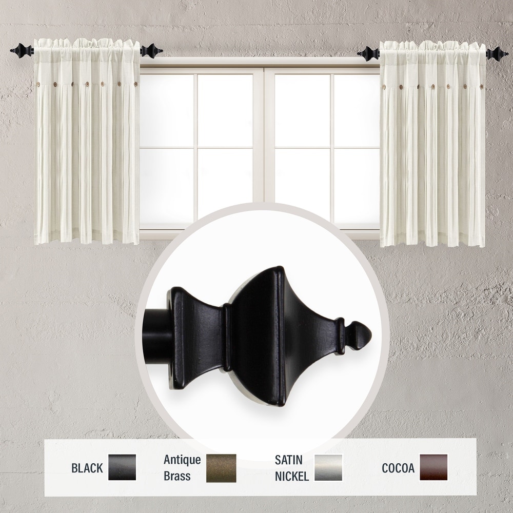 InStyleDesign Tierra 5/8 inch dia. Side Curtain Rod 12-20 inch long (Set of 2)