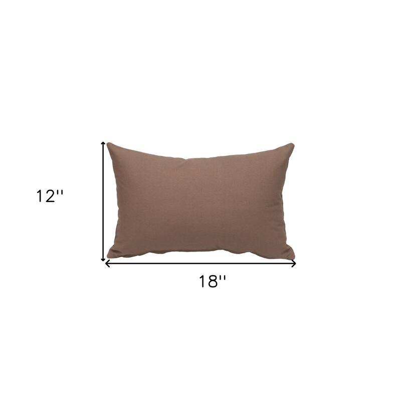 HomeRoots 12" X 18" Brown Cotton Throw Pillow