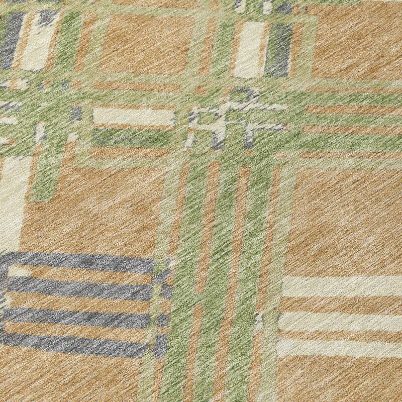 Machine Washable Indoor/ Outdoor Modern Trellis Chantille Rug