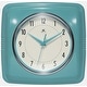 preview thumbnail 115 of 146, Infinity Instruments Retro 9.25-inch Square Wall Clock - 9.25 x 1.875 x 9.5 Turquoise