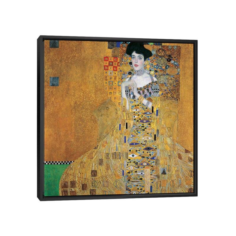 iCanvas "Portrait Of Adele Bloch-Bauer I, 1907" by Gustav Klimt Framed Canvas Print - Black - 18x18