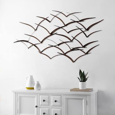 SAFAVIEH Fione Bird Silhouette Wall Decor - 42" W x 3" L x 23.5" H