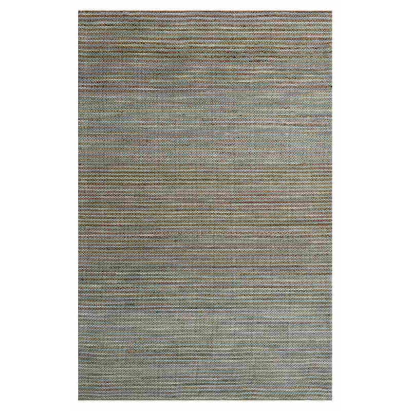 Sevita Stripe Natural Jute and Wool Blend Indoor Area Rug - 2' x 3' - Turquoise