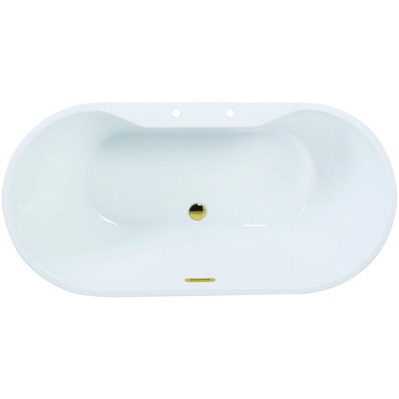 Kingston Brass VT7DE633023C42 Aqua Eden 63" Free Standing Acrylic - White / Polished Brass