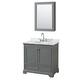 Option Dark Gray / White Carrara Marble Top / Polished