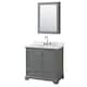 Option Dark Gray / White Carrara Marble Top / Polished