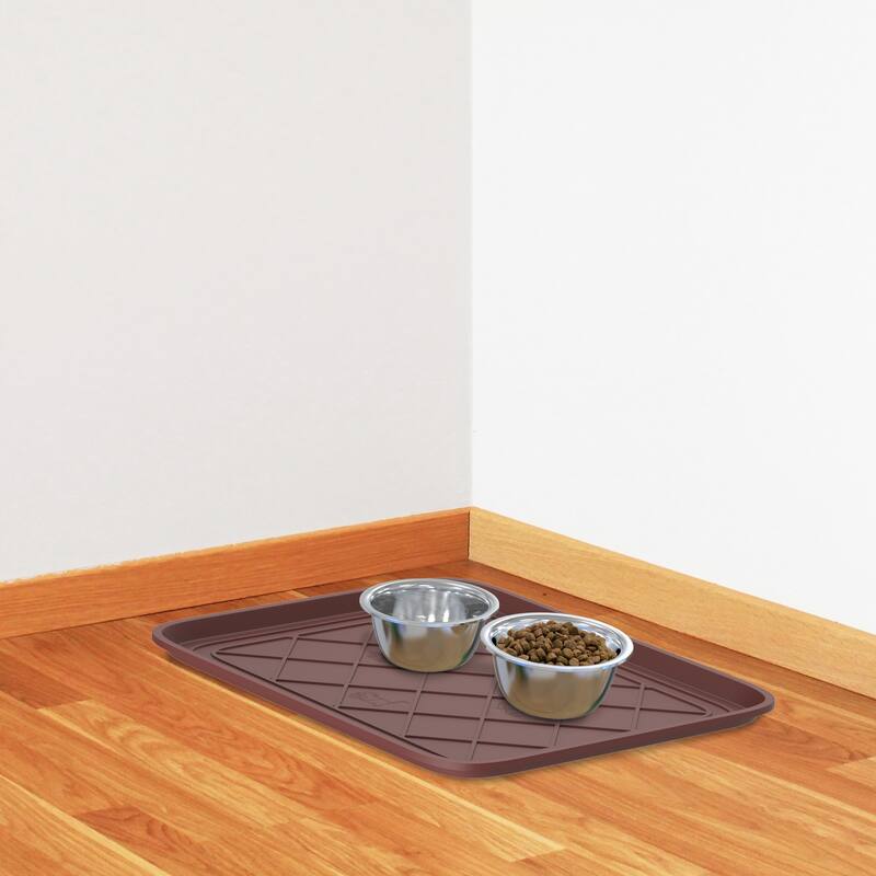 All Weather Boot Tray - Small Water-Resistant Plastic Utility Shoe Mat for Indoor and Outdoor Use by Stalwart (Gray)