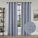 preview thumbnail 5 of 90, Linen Texture 100% Blackout Grommet Curtain Pair(2 panels) 52"Wx108"L - Heather Blue