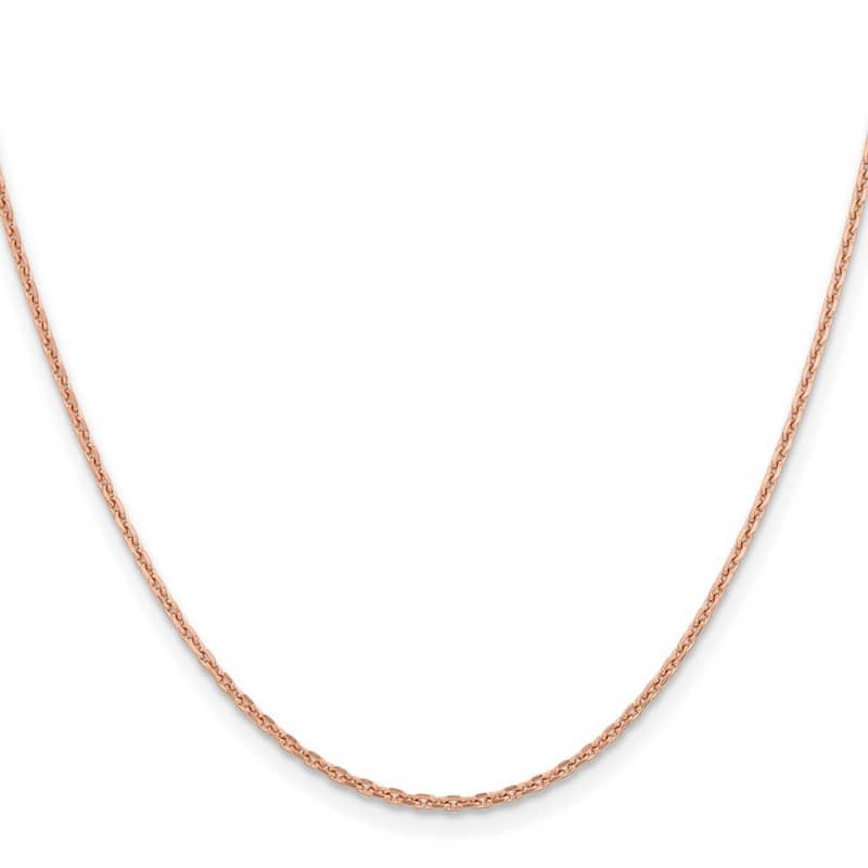Curata 14k Rose Gold 1.65mm Solid Diamond-Cut Cable Chain Necklace Options: 16 18 20
