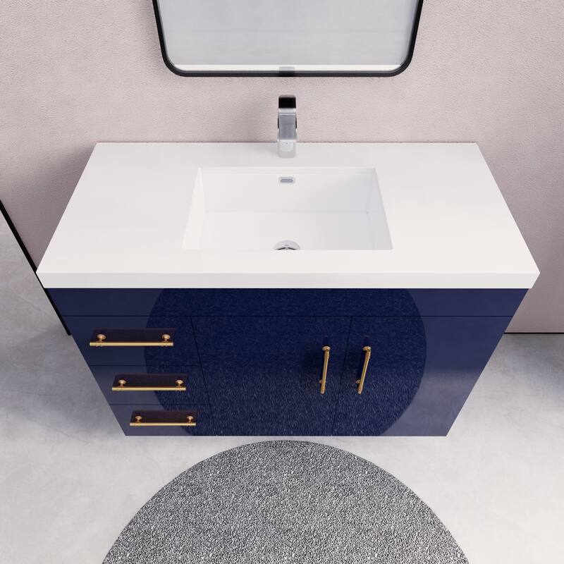 Eliza 42'' Freestanding Vanity (Left Drawers) with Single Sink