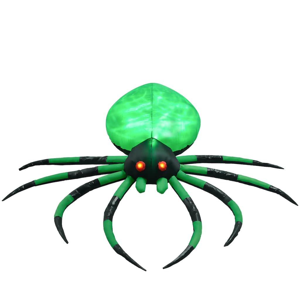 6' Halloween Inflatable Outdoor Decoration Spider, Blow Up LED Yard Decor for Garden, Lawn, Party, Holiday, Waterproof