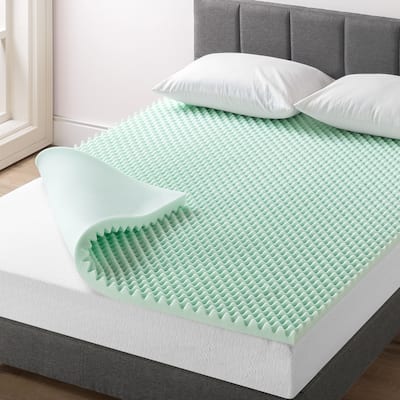 2 Inch Egg Crate Memory Foam Mattress Topper with Calming Aloe Infusion