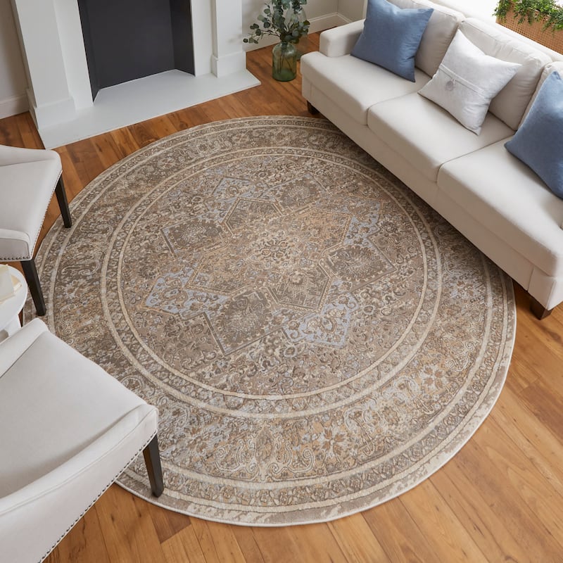 Grand Bazaar Neoma Machine Made Medallion Traditional Area Rug