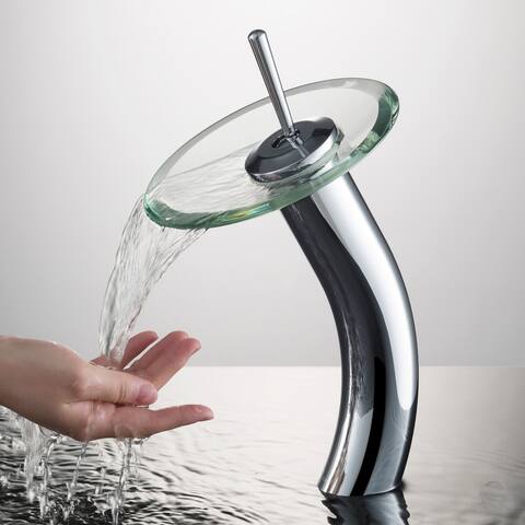 KRAUS Waterfall Vessel Bathroom Faucet Chrome