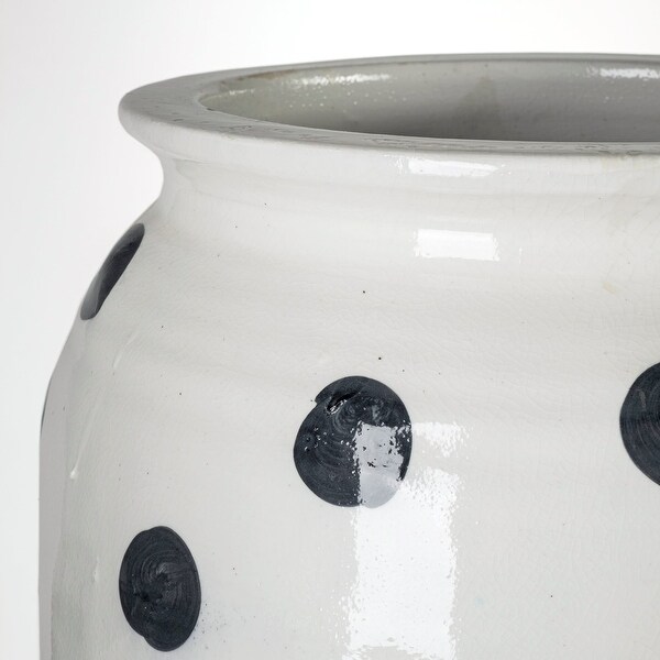 Polka Large 32H White Ceramic Polka Dot Vase - Bed Bath & Beyond