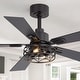 preview thumbnail 2 of 77, 42"/52" Modern Farmhouse Ceiling Fan, Remote Control, Quiet Reversible DC Motor, Timer, Black and Walnut Finish