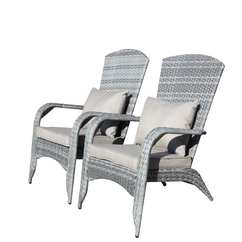 2 PCS Patio Wicker Chair with Cushions and Legs