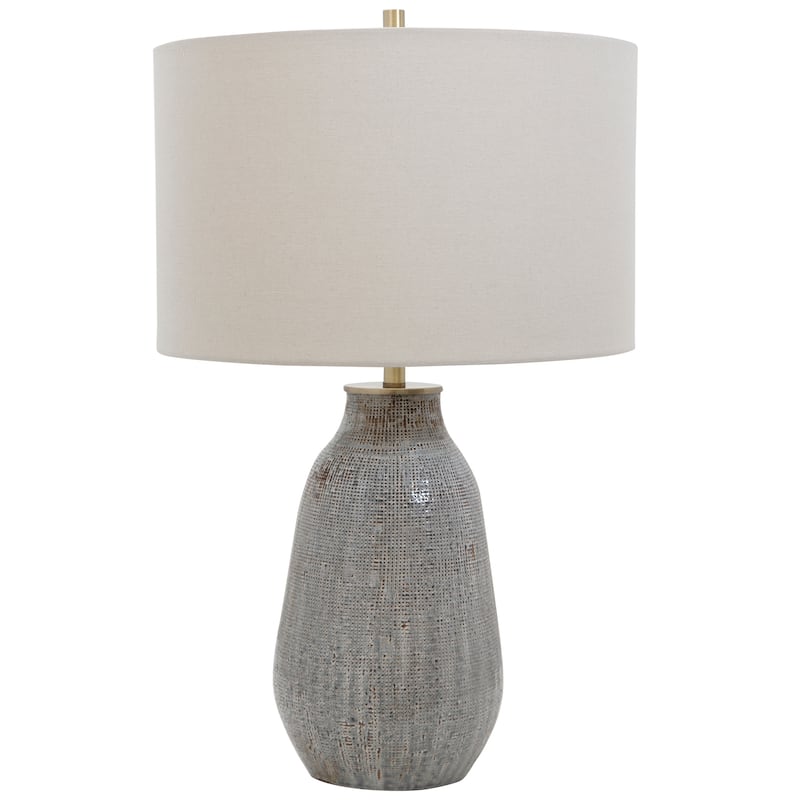 Uttermost Monacan Grey Textured Table Lamp - 25.5"H