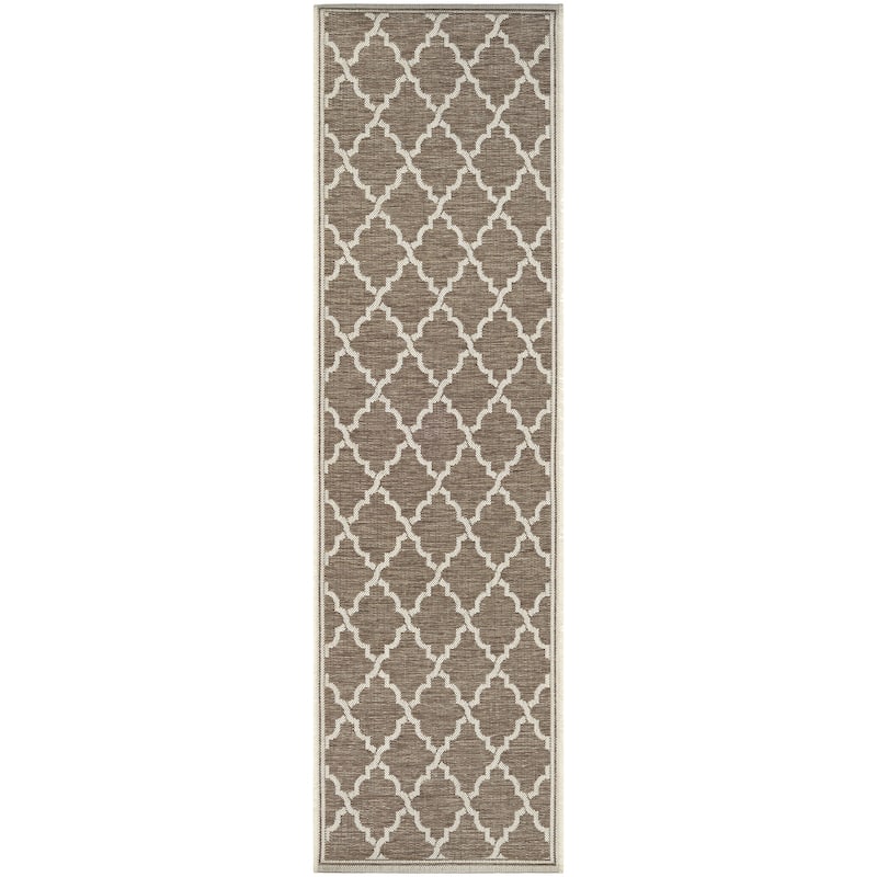 Dream Decor Rugs Samantha Casbah Taupe Ivory Indoor Outdoor Area Rug - 2'3" x 7'10" Runner