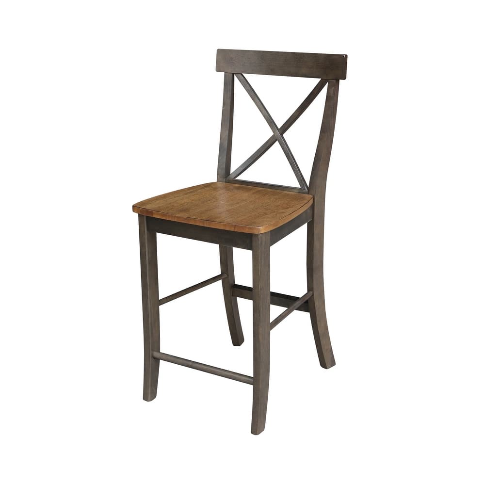 International Concepts Solid Wood X-Back Stool