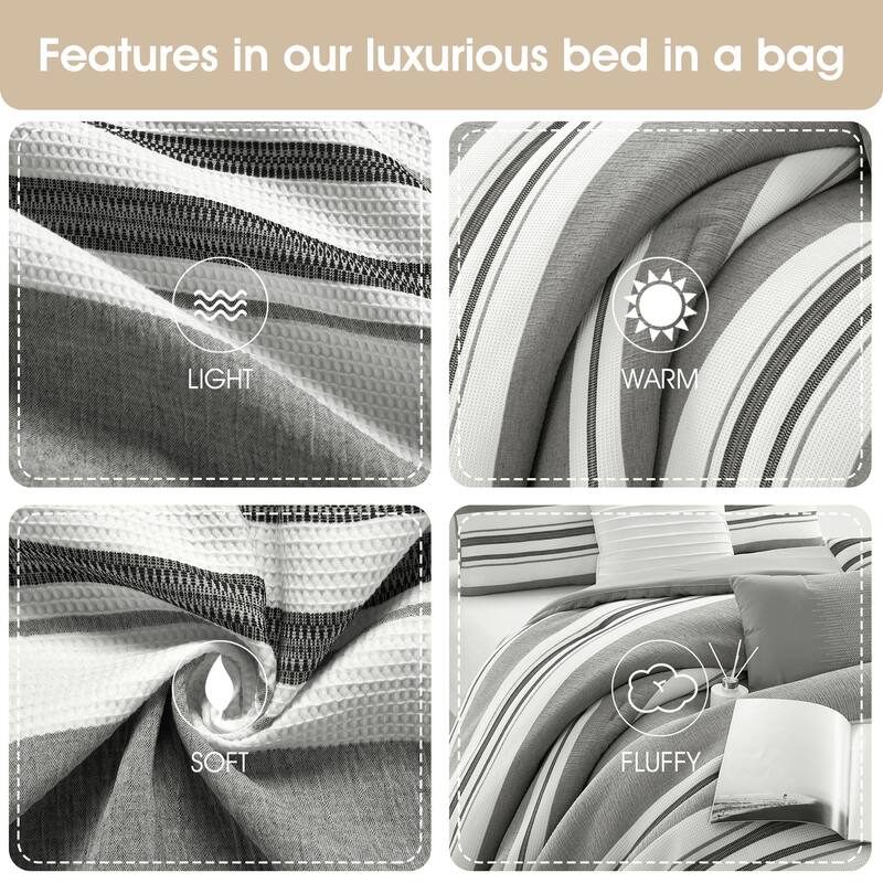 Nanshing Vada 7 Piece Striped Comforter Set