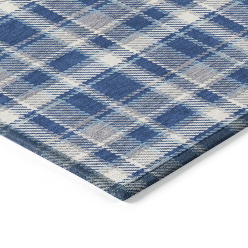 Alvasi Plaid Weather Resistant Blended Style Runner Outdoor Rug